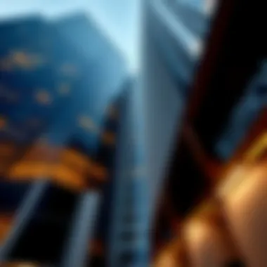 A captivating view of Blumont Capital Tower showcasing its unique architectural lines
