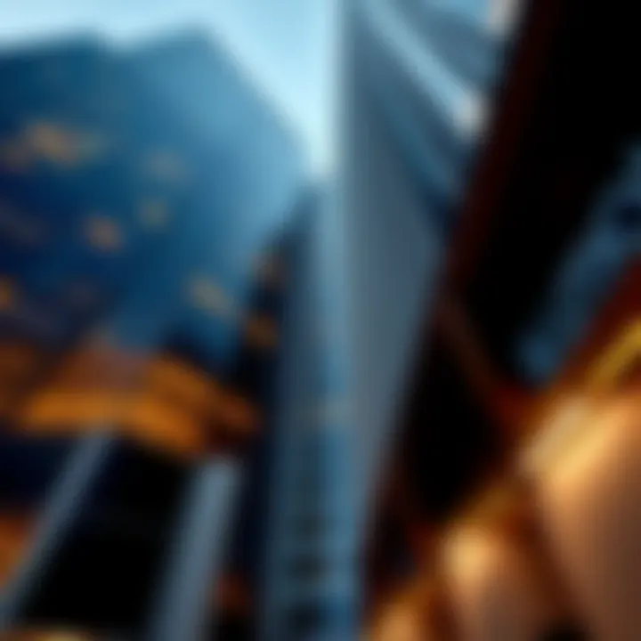 A captivating view of Blumont Capital Tower showcasing its unique architectural lines