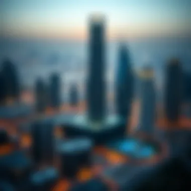Overview of the Dubai skyline featuring Central Park Towers