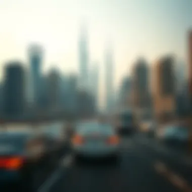 Dubai's Skyline: A Hub of Shopping and Investment A stunning view of Dubai's skyline with shopping centers.