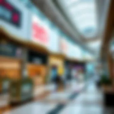 Luxury Meets Affordability in Dubai's Malls An elegant shopping mall with enticing discount signs.