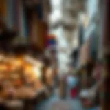 Vibrant traditional market showcasing textiles and handicrafts.