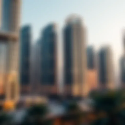 Luxurious high-rise buildings in Dubai showcasing modern architecture