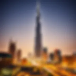 Breathtaking view of Burj Khalifa towering over the city skyline