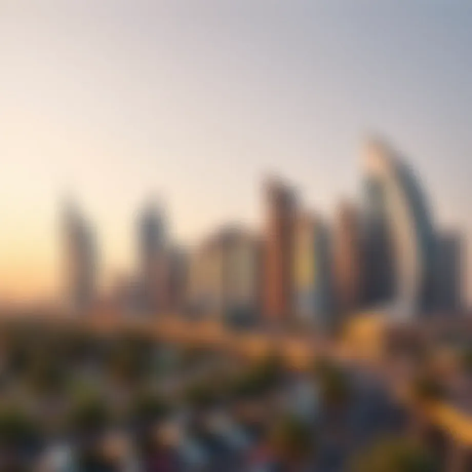 Majestic hotel skyline along Sheikh Zayed Road