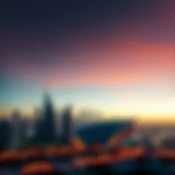 Stunning skyline of Layan Dubai at sunset