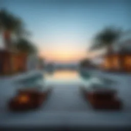 Luxurious poolside view of a holiday home in Dubai