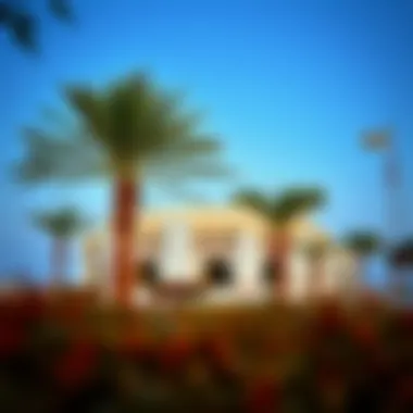 Serene Surroundings of Al Shindagha Museum A serene view of the museum's surroundings blending tradition and modernity