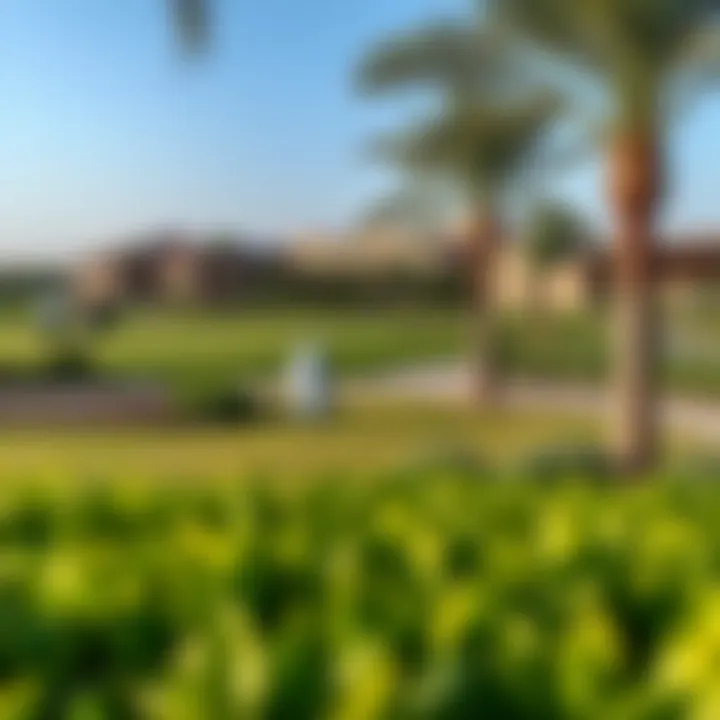 Sustainable landscaping around the golf area