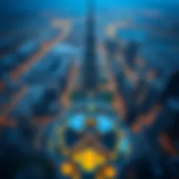 Aerial view of Burj Khalifa showcasing its architectural grandeur