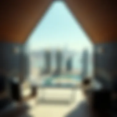 Panoramic view of Dubai Marina skyline from Liv Lux
