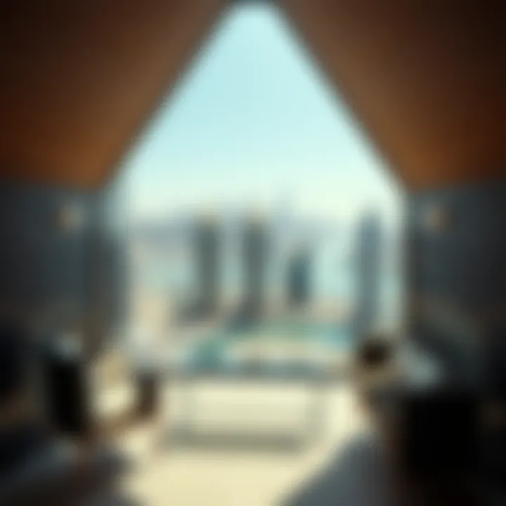 Panoramic view of Dubai Marina skyline from Liv Lux