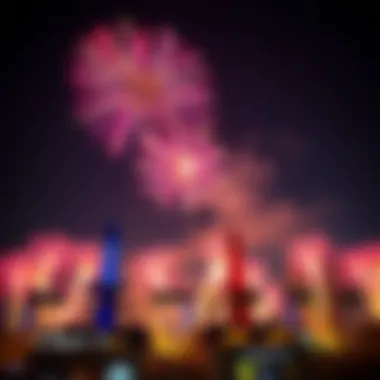 Fireworks Display Celebrating Unity Vibrant fireworks lighting up the night sky during national holidays
