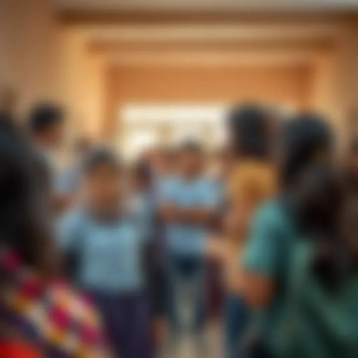 Parents visiting a school for an open house in Al Qusais