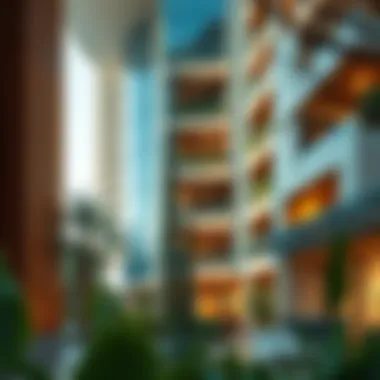 Sustainable Building Design A sustainable building design emphasizing eco-friendly materials and green spaces